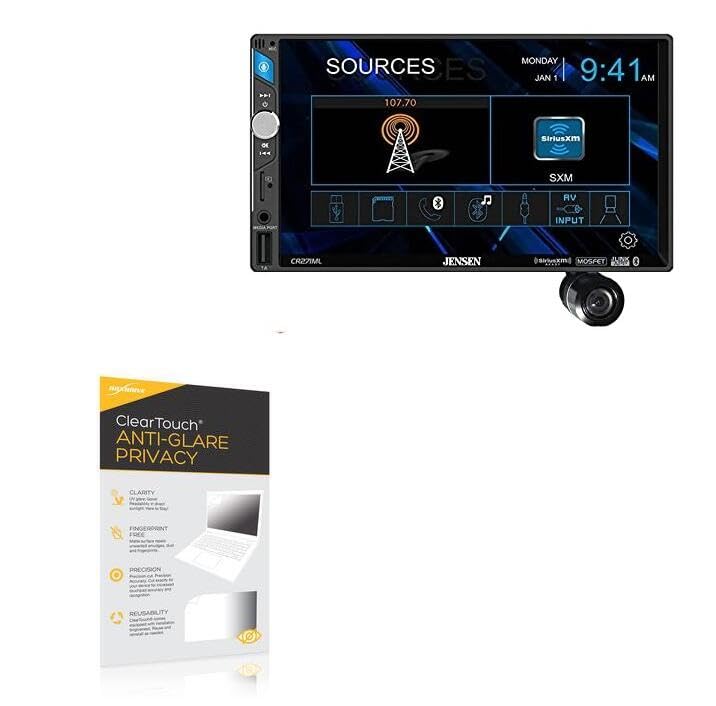 BoxWave Screen Protector Compatible With Jensen CR271ML - ClearTouch Anti-Glare Privacy (2-Pack), Privacy Screen Protector Flexible Film Anti-Glare