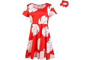 Women Cosplay Dress Costume Red Short Sleeve Knee Length Casual Daily Evening...