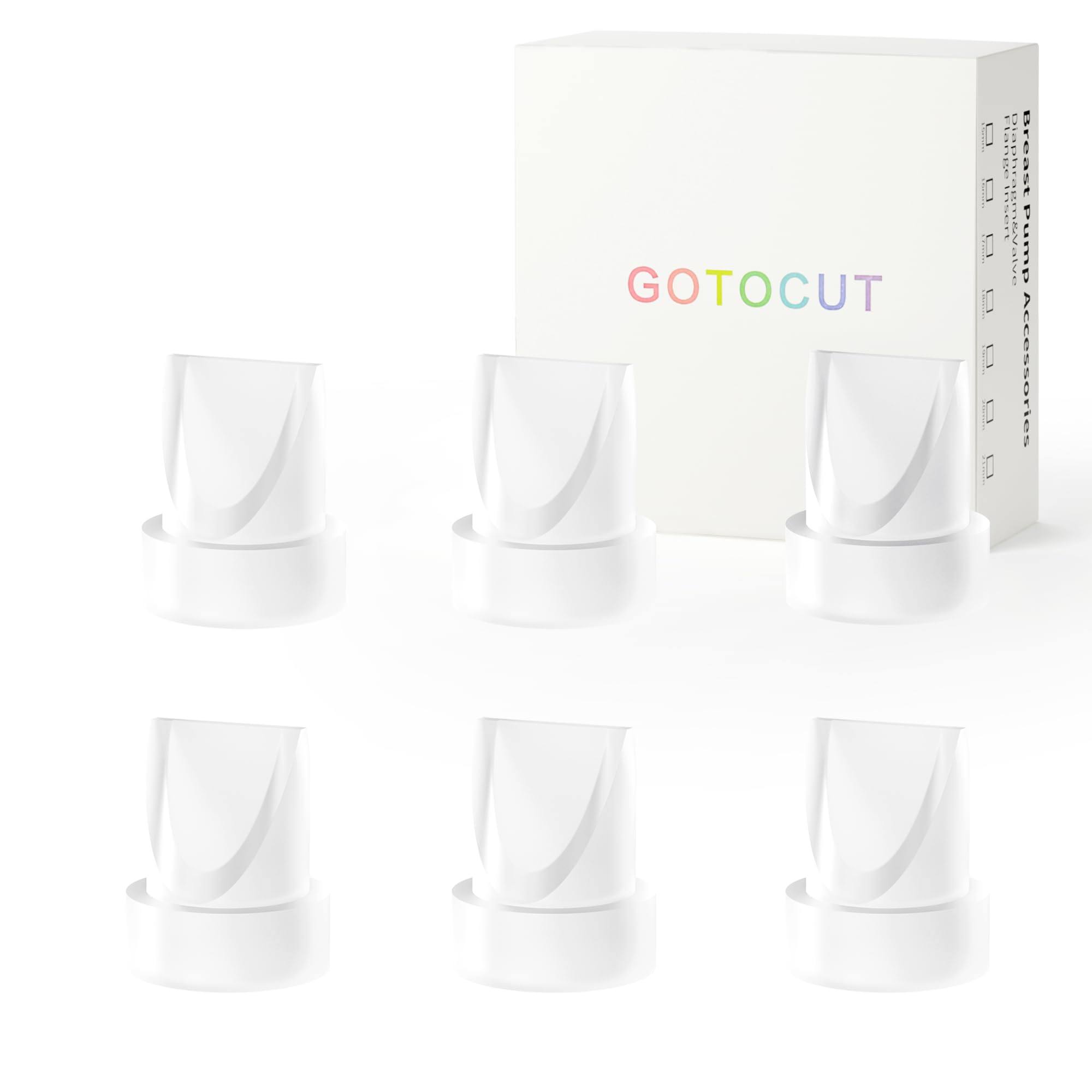 Gotocut 6 Pack Replacement Parts for Momcozy M6 Breast Pump, Also Replace to Mom Cozy M5/ V1 Pro/ V2 Pro Duckbill Valve,Breastfeeding Essential Accessories