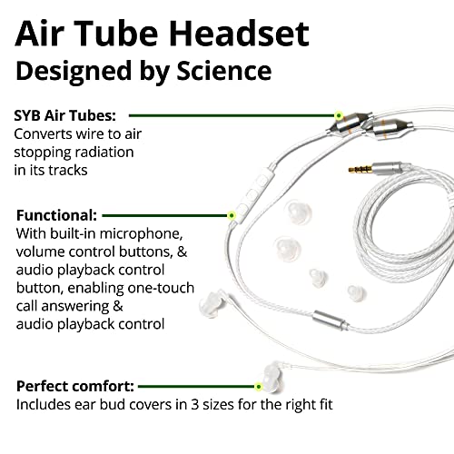 SYB Shield Your Body Air Tube Headset, Stereo Earbuds with Microphone and Case, Wired Anti Radiation Headphones - Image 4
