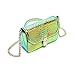 RemeeHi Hologram Snake Skin Leather Shoulder Bag Crossbody Bag with Chain (Hologram Green)