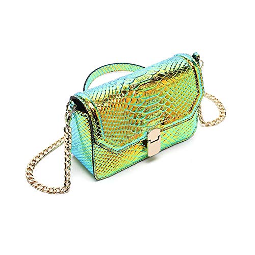 RemeeHi Hologram Snake Skin Leather Shoulder Bag Crossbody Bag with Chain3