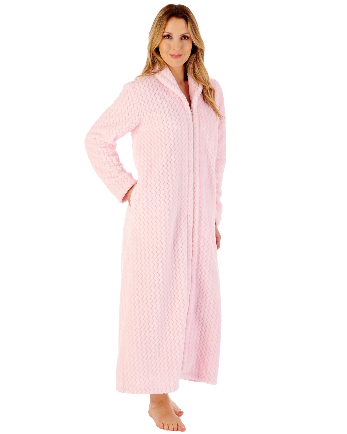 SlenderellaHC02317 Women's Zip Front Dressing Gown