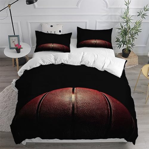 Housse de couette basketball microfibre parure de lit sports theme 2 pièces adulte