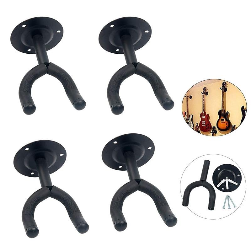 Paquete de 4 ganchos para colgar guitarra, soporte de pared para guitarra (4 unidades)