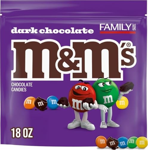 M&M'S Dark Chocolate Graduation Party Candy, Family Size, 18 Oz Bulk Bag