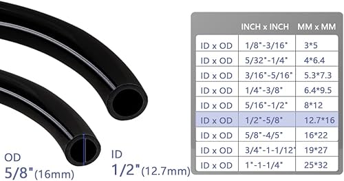 Miniatura 2 de Feelers Tubo de vinilo de PVC negro de 12 pulgada de diámetro interior x 58 pulgadas de diámetro exterior para tanque de peces acuario, línea de