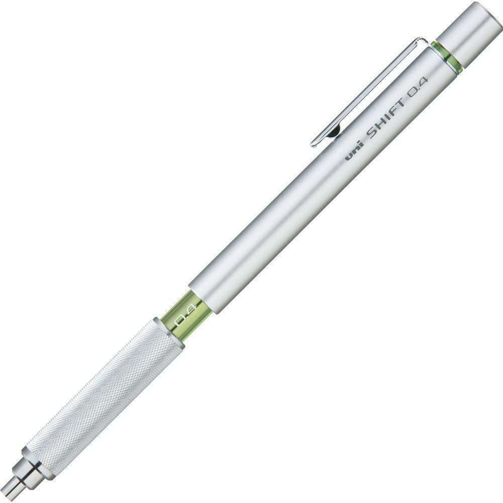 Mitsubishi Uni Shift 0.4mm Mechanical Pencil Silver Set of 2 Drafting Japan