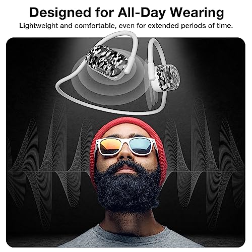 Image of Purity Air Open Ear Headphones - True Air Conduction Wireless Bluetooth Open Ear Earbuds with Dual Mic for iPhone /Android - Secured Long Wearing Comfort, Sports Sweat Resistant (BWCS149)