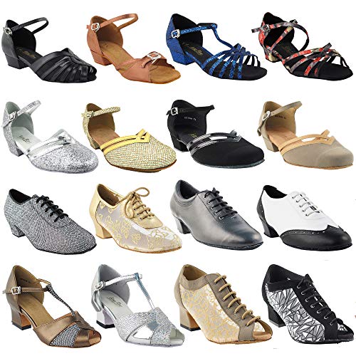 50 Shades of 1" Heel Women Dance Shoes: 2719FT Black PU & Black Mesh, Size 8