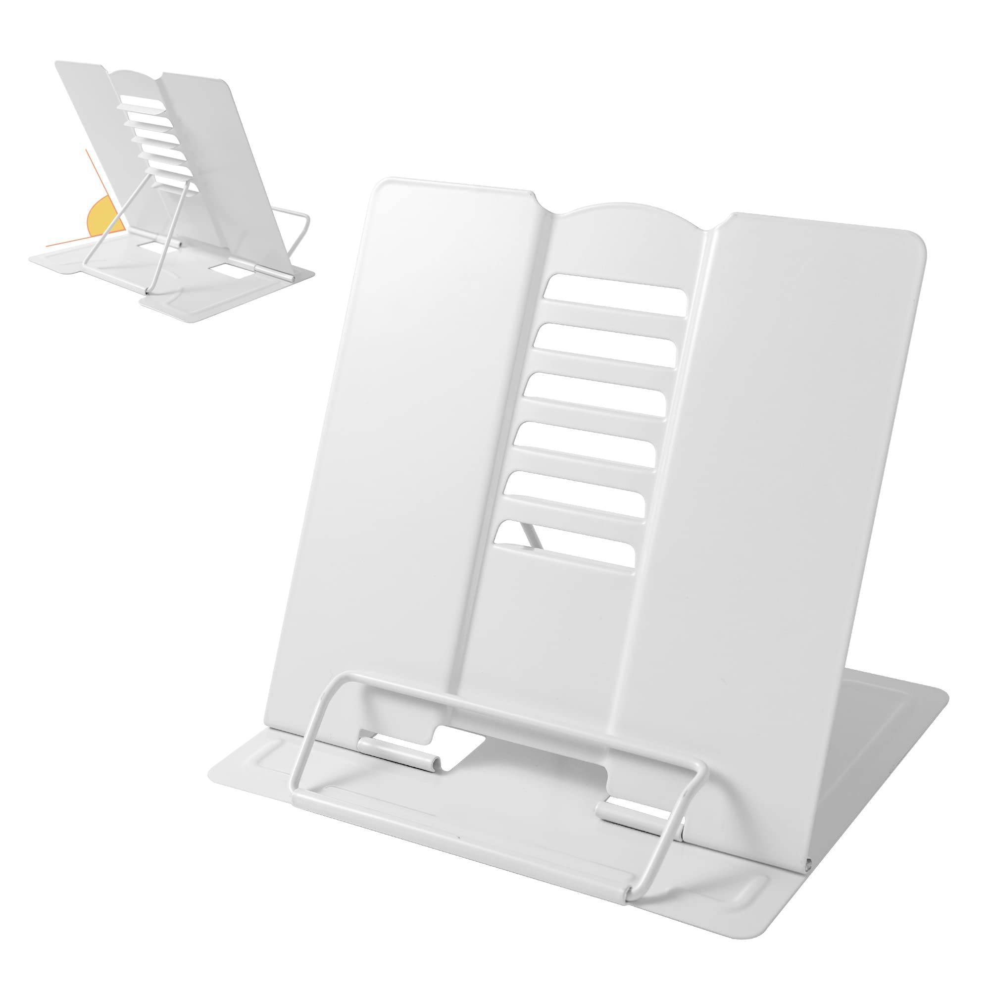 Support de livre en métal réglable pour la lecture (blanc complet)