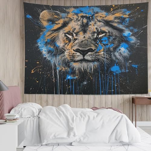 Tenture murale lion 3D haute définition en tissu polyester premium - 5