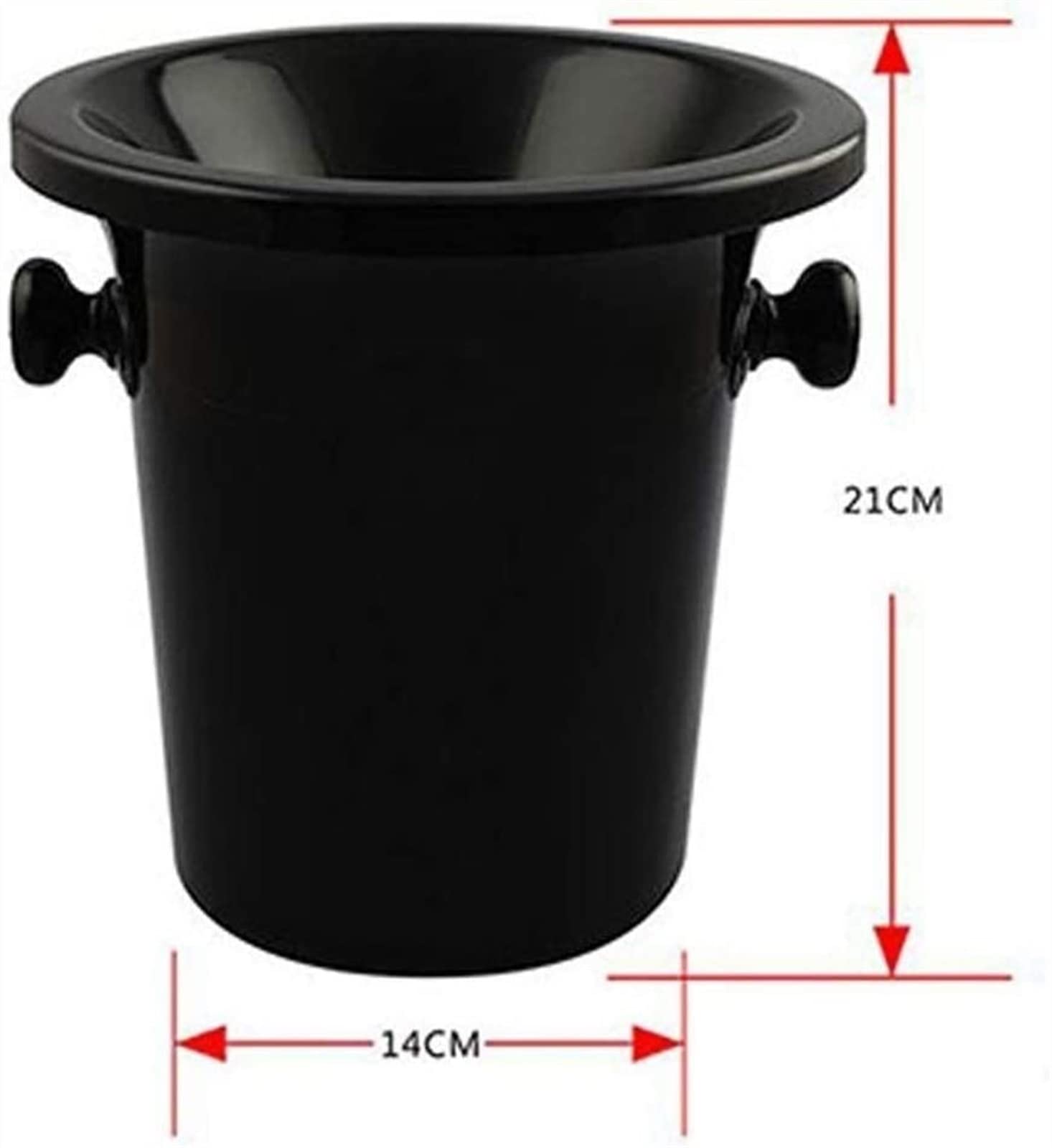 MRKU Cubo de Hielo con Tapa, Cubo de Hielo para Botella de Vino, Cubo de Hielo Aislado de Doble Pared Hecho a Mano en Negro