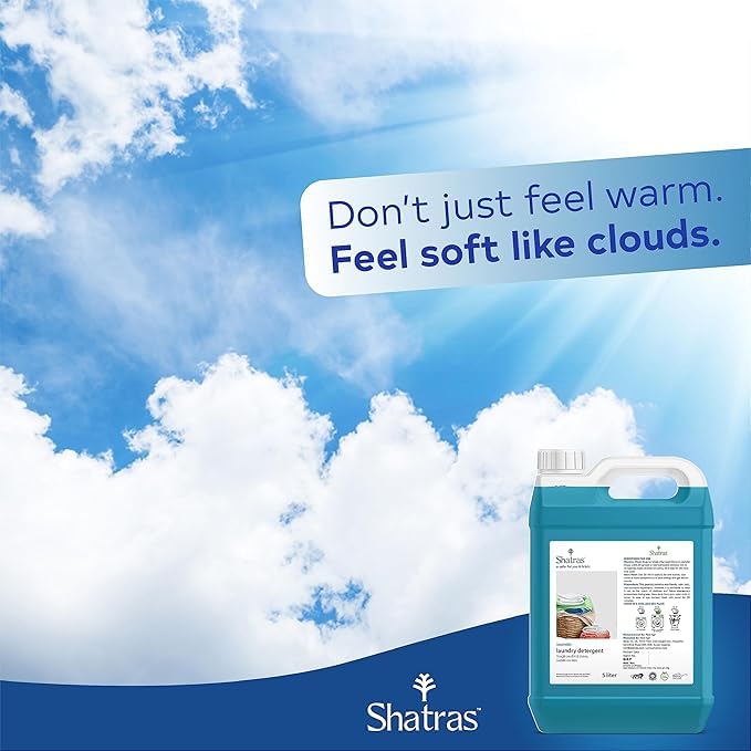 Image of Shatras Liquid Detergent, Suitable for Top Load & Front Load for Machine and Hand Wash, Eco friendly, Natural liquid detergent for all type of clothes (10L)