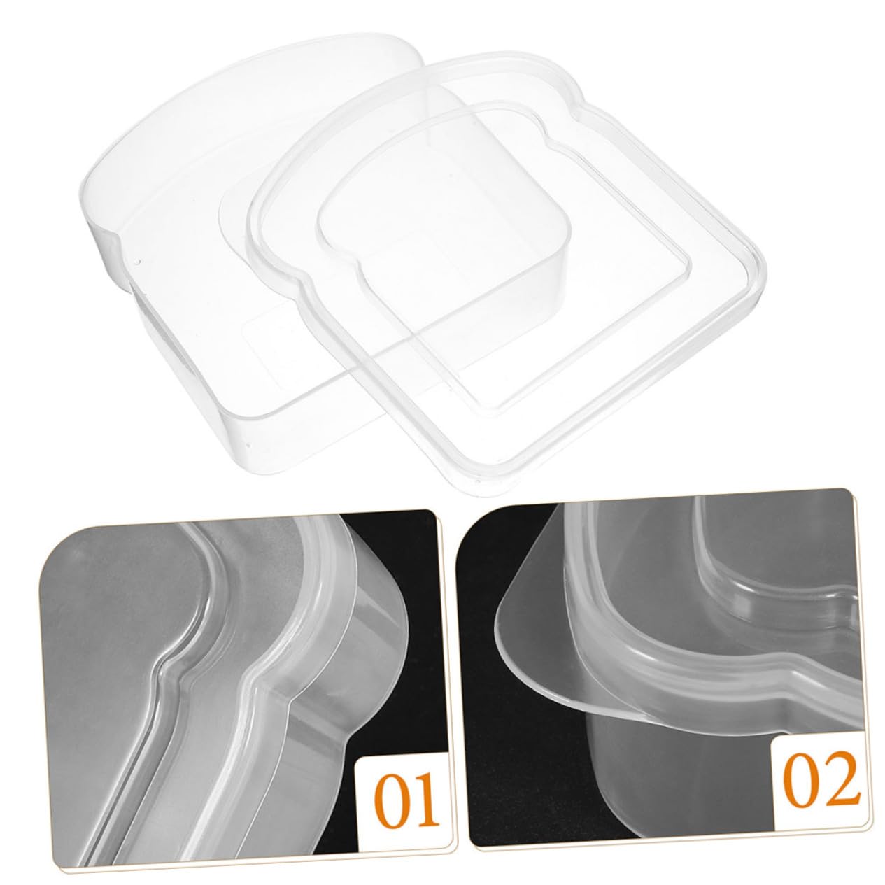 Garneck 5 Set Di Contenitori Ermetici Per Pane Sandwich Contenitori Riutilizzabili Per Sandwich Per Adulti Compatti E Portatili Per Esterni 2 Pezzi * 5