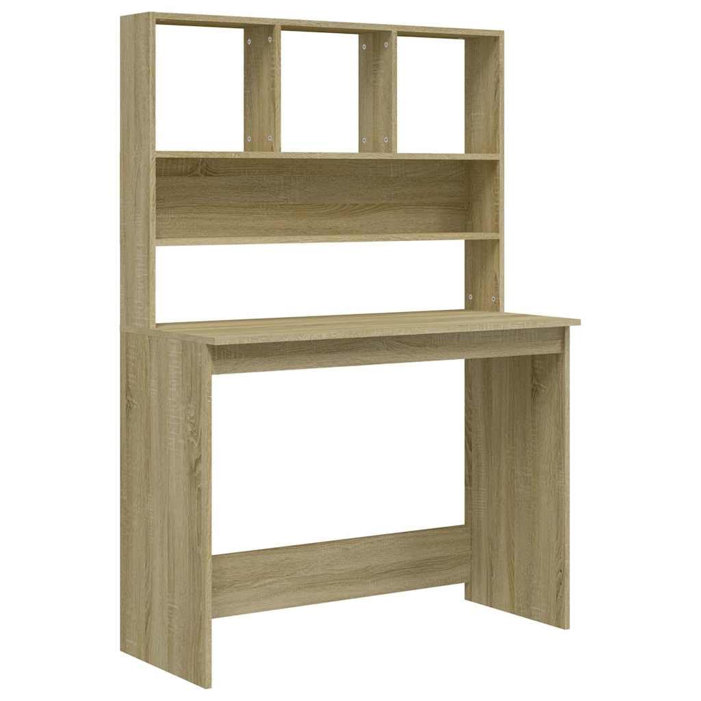 Biurko z półkami 102x45x148 drewno drewno sonoma kolor dębu