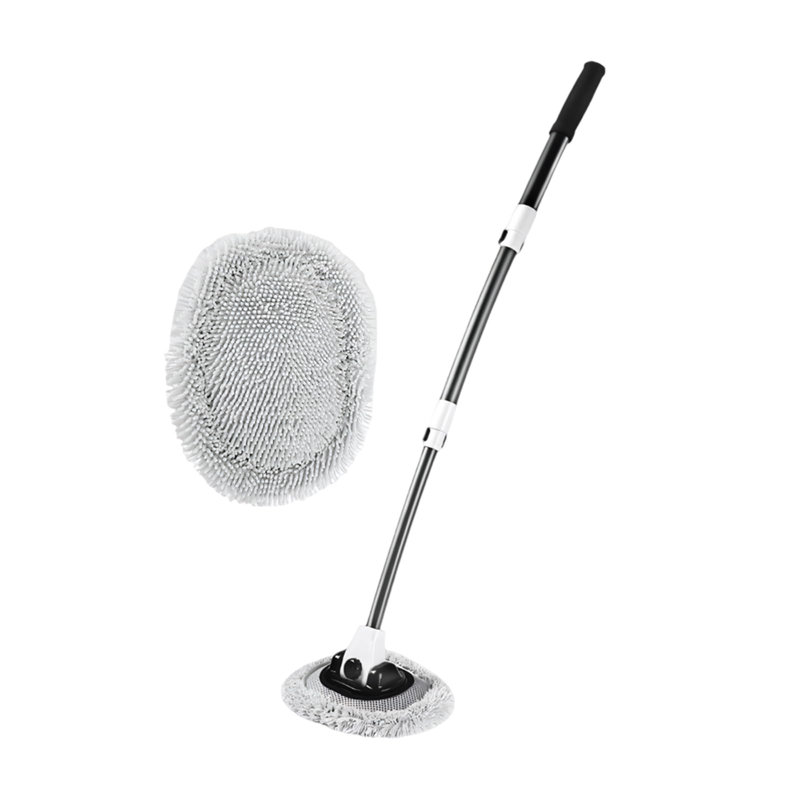 Brosse de lavage de voiture avec manche télescopique - Brosse de nettoyage multifonction à long manche pour fenêtre de maison rétractable