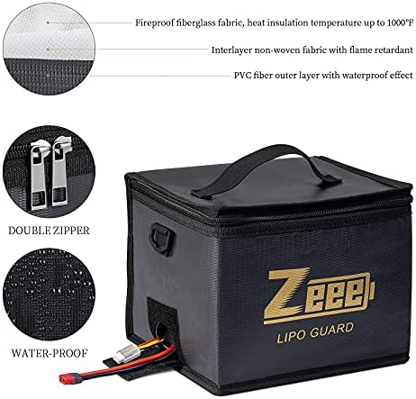 Zeee Lipo Bag Fireproof Battery Safe Bag Explosionproof Bag Lipo Battery - view 3