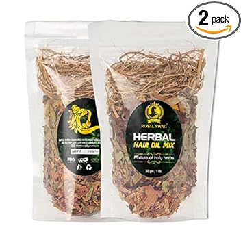 Royal Swag Ayurvedic Herbal Hair Oil Mix 30 g x 2 packs Jadibooti Mix Dry for Healthy Hair Growth Packed with Goodeness of Ayurvedic Natural Dried Herbs For Oil Infusion |Made In India