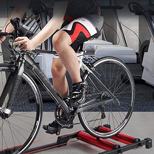 Smsom Bike Trainer Stand, Portable Bike Rollers, Adjustable Bike Trainer Stand, Foldable Indoor Cycling Bicycle Roller For Mtb Road Bike Exercise (Red) #TOP1