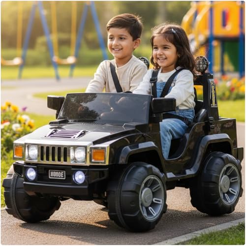 Image of Toyzone Hamer Electric Car Tz-318 (Black) | Frequency 2.4 Ghz | Lights & Music | Ride-on Car for Kids | Seat Belt for Safety | Perfect Tyre Grip | Make in India | Indoor and Outdoor Toy