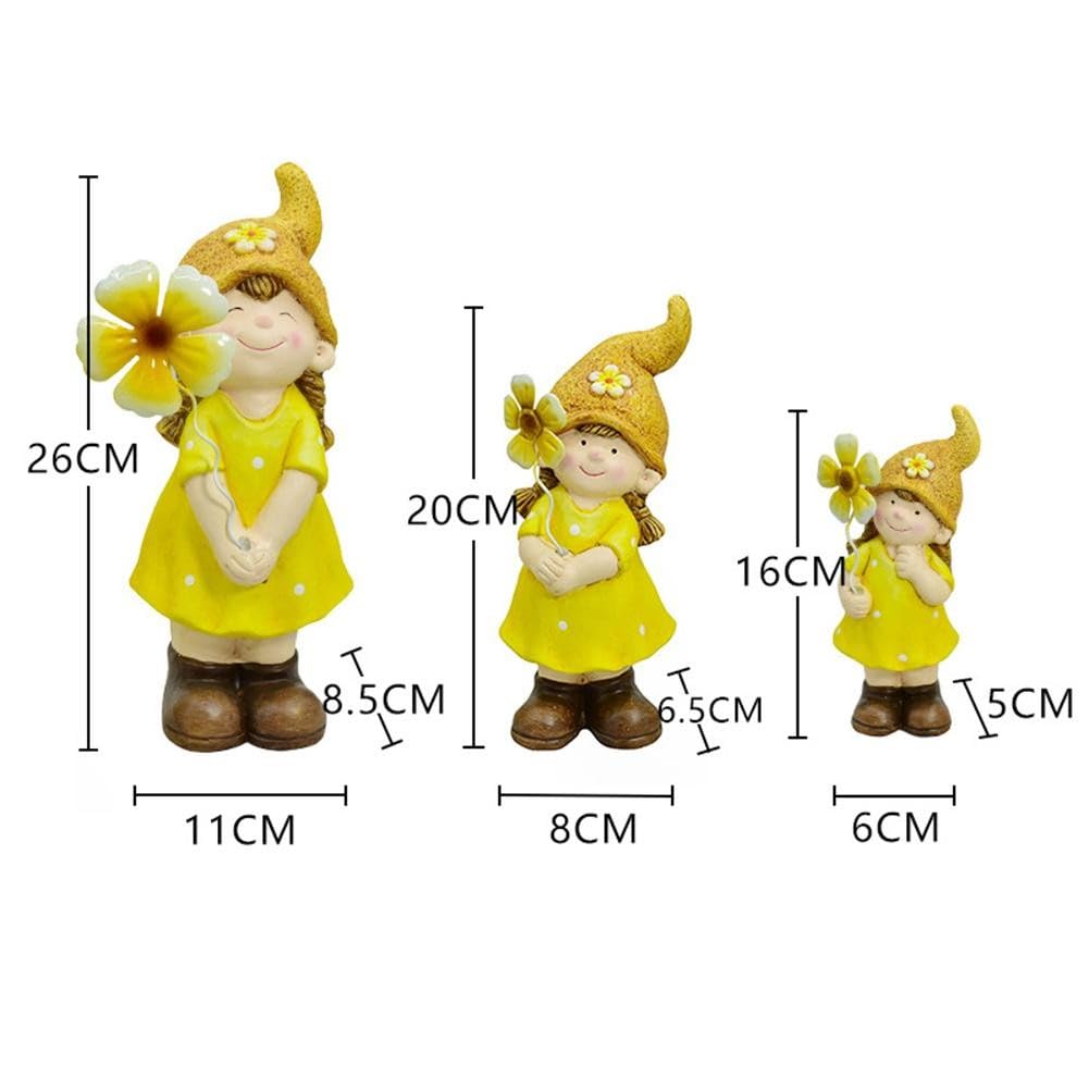 Encantadora estatua de gnomo de jardín, porcelana para decoración al aire libre, patio, mesa o porche, acento caprichoso para el hogar, 1 juego