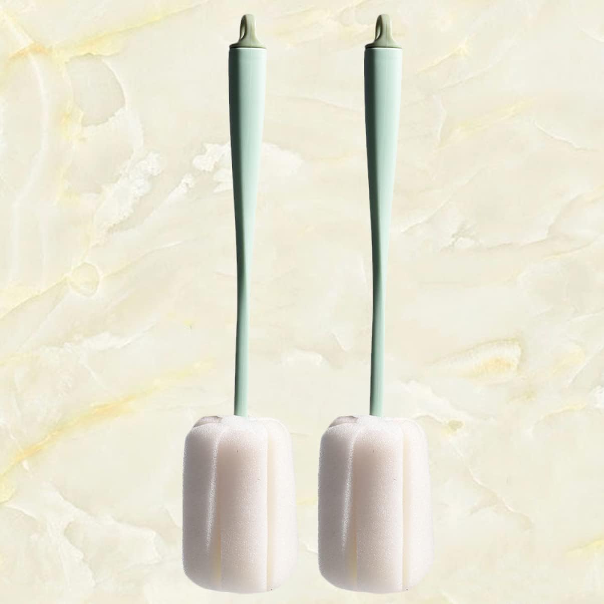 + Vase Brush Glass Cup Water Handle for Cleaning Dark Feeding Kitchen Long Green Sponge Brushes Brush(Greenx3pcs,5 * 5 * 26.3cmx3pcs)