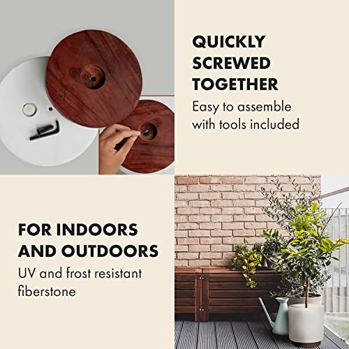 Fox & Fern Plant Pots Indoor, Planters For Indoor Plants, Flower Pots - Fit Mid Century Modern Plant Stand - Drainage Plug And Wooden Base - Matte White - Set Of 2X 10 Inch & 12 Inch Pots For Plants #TOP3