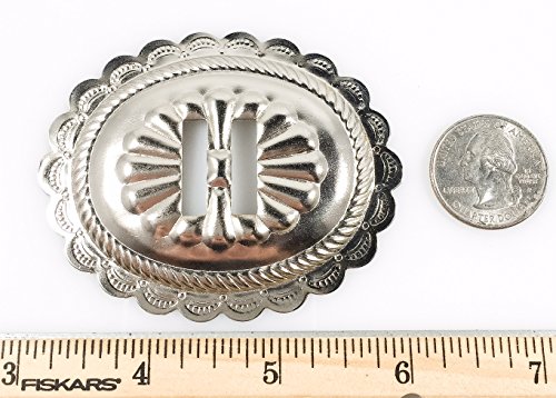 Dangerous Threads Conchos 2 3/4" Big Oval Classic Western Bright Nickel 6 pieces #50065