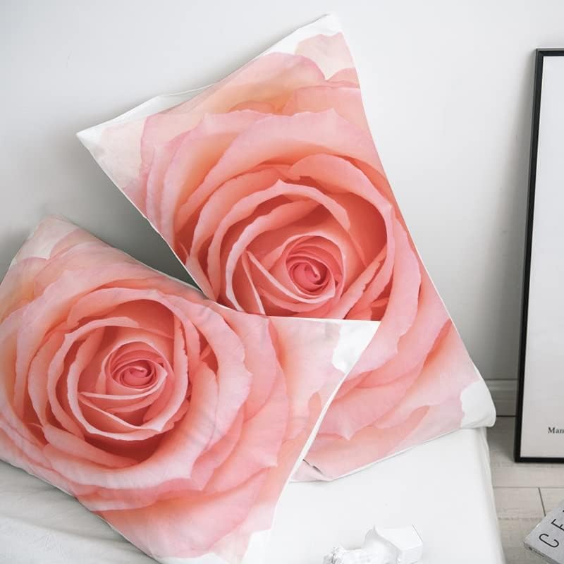 HBJWOV 3D Pillow Case Pillowcase Custom Decorative Cover,Bedding for Wedding Red Rose(Black)