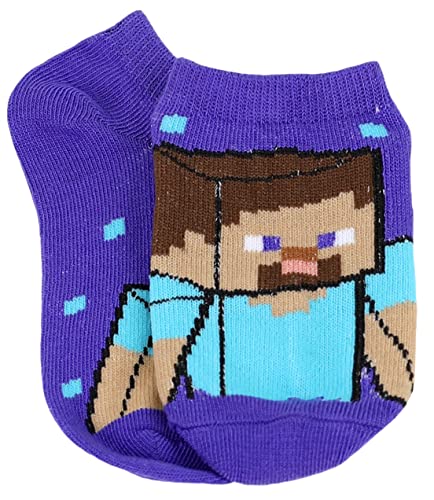 Minecraft Boy's 5 Pack Character Socks, White, Small3