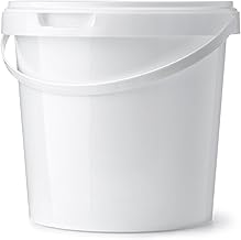10 Litre Heavy Duty White Bucket With Airtight, Leak-Proof, Tamper Evident Lid & Plastic Handle