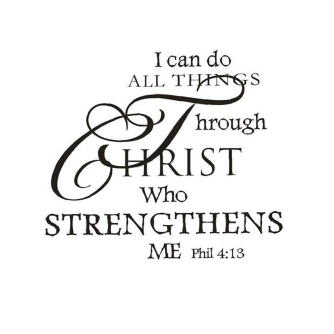 CasecoverI Can Do All Thing Through Christ Who Strengthens Me Wall Decal Vinyl Quotes Bible Scripture Inspirational Words Wall Stickers Religious Home Decor 1pc