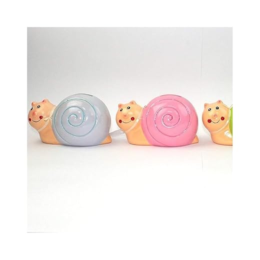 Salvadanaio Lumachina Colorato 10Cm In Ceramica Monete Porta Soldi