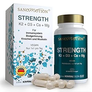 Sanomotion natuurlijke vegan calcium magnesium vitamine D3 K2 hoge dosis, korstmos veganistische vitamine D3 800IE…