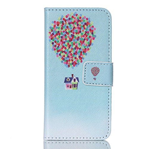 Dteck Ipod Touch 5 Case, Ipod Touch 6 Case, (Tm) Colorful Synthetic Leather Flip Stand Magnet Wallet Case [Cards/Money Holder] Protective Cover For Apple Ipod Touch 5Th 6Th Gen (1 Balloon In Sky) #TOP1