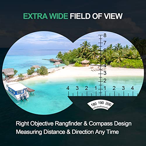 QUNSE BAK4 Nautisches Fernglas 10x50, mit entfernungsmesser - Entfernungsmessen mit dem Kompass, großes Objektiv für… – Bild 6