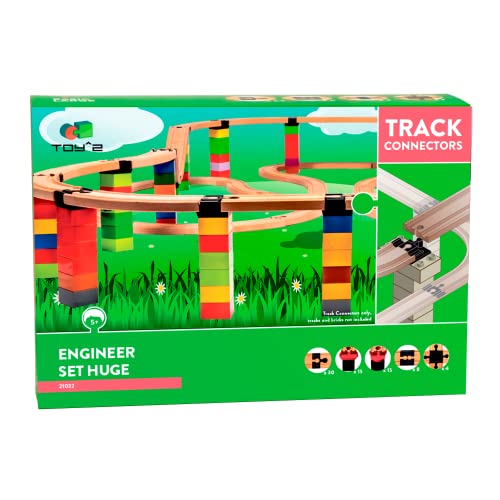 28-teiliges Holzeisenbahn Schienen Set - Bunte Adapter & Verbinder Für Kreative Eisenbahnwelten