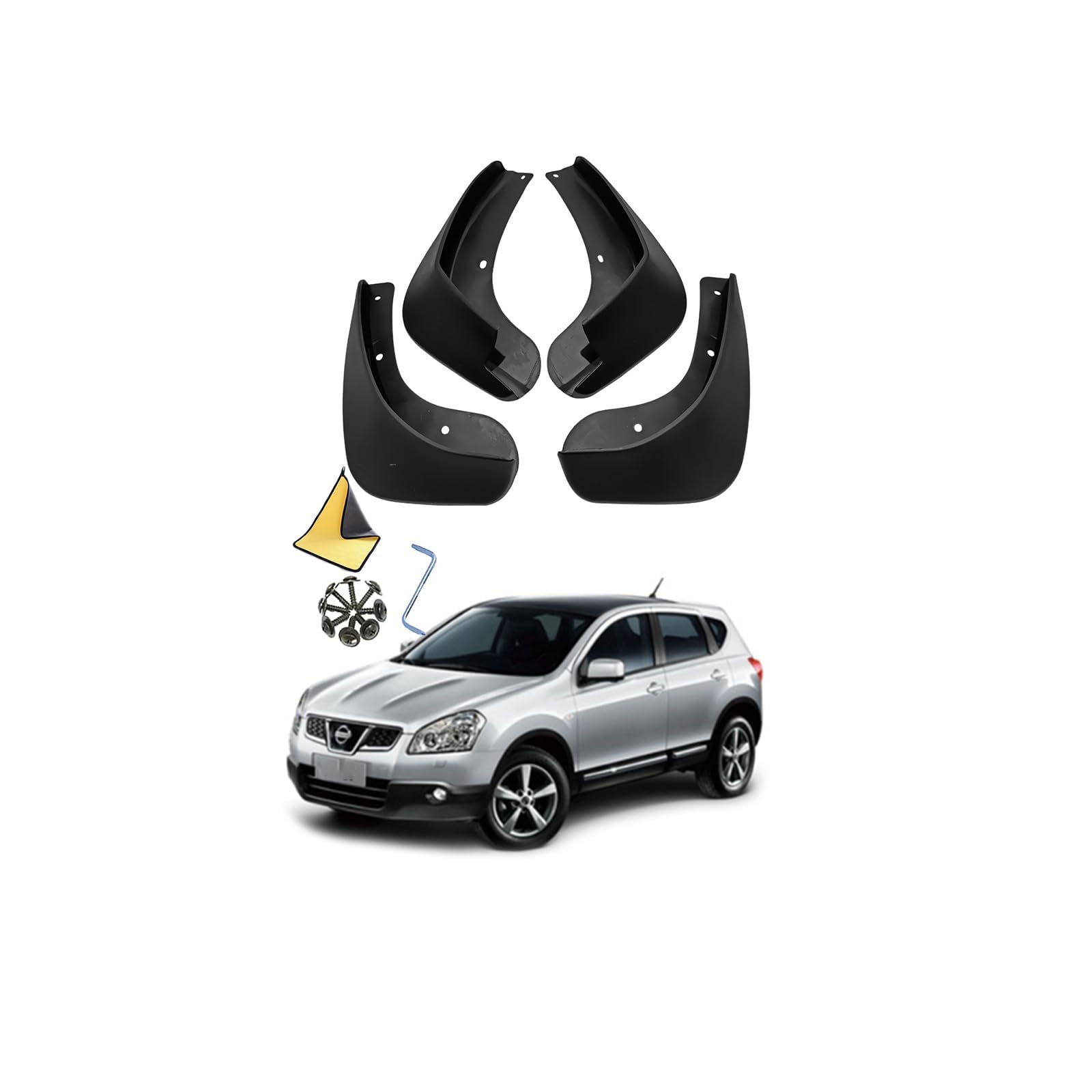 Guardabarros para Nissan Qashqai 2006-2015: faldillas antibarro y protector