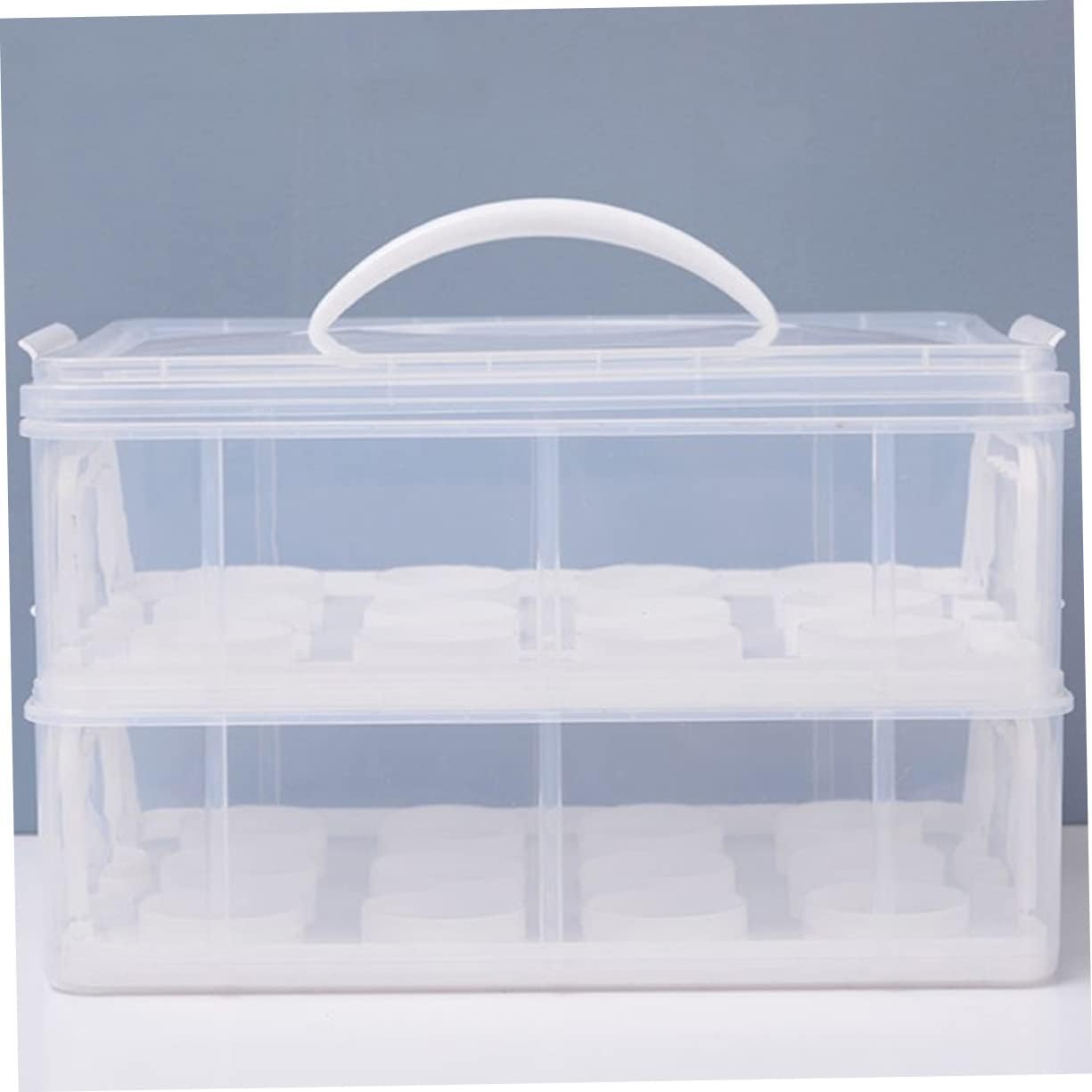GARVALON Double Layer Cake Packing Box Cake Container for Baking Muffin Boxes Handles