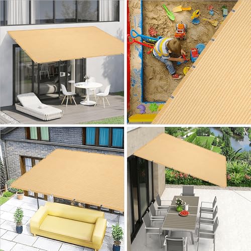 Anti UV toile ombrage exterieur crème 140 x 140 cm filet de protection pour serre - 3