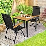 LIFERUN Gartentisch WPC Teakbraun