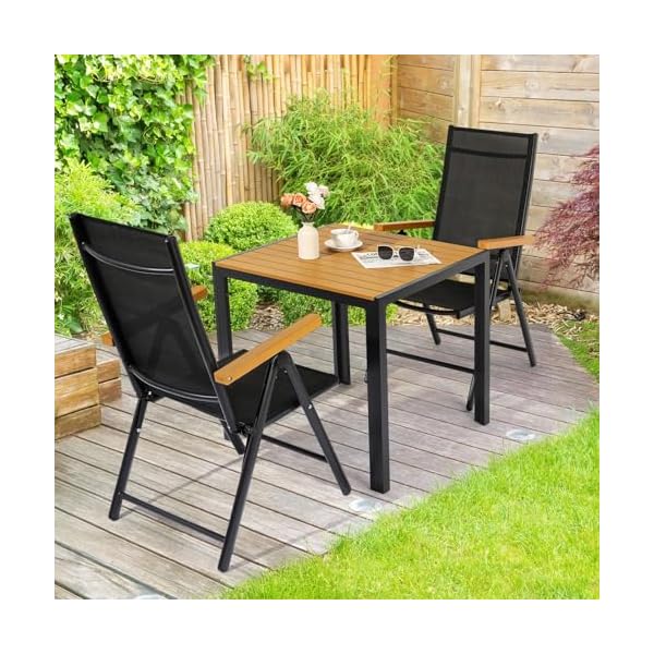 LIFERUN Gartentisch WPC Teakbraun