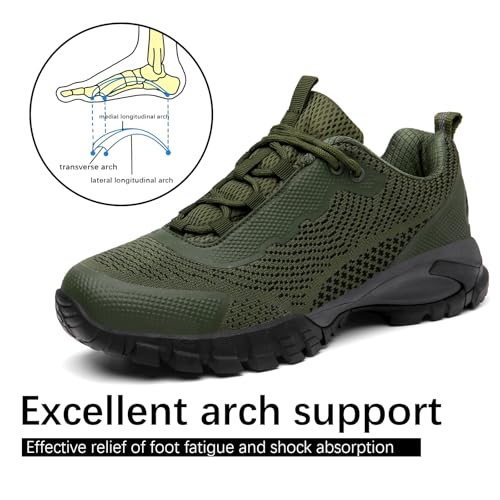 Image of LEDINEY Mens Hiking Shoes Waterproof Lightweight Ankle Boots Outdoor Trekking Camping Walking Quest