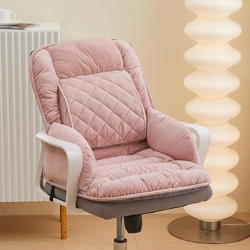 CHOXIO Office Chair Cushion for Desk,High Back Chair Cushion with Lumbar Support,Anti-Slip Chair Pad for Desk Chairs Gaming Chairs (Pink)