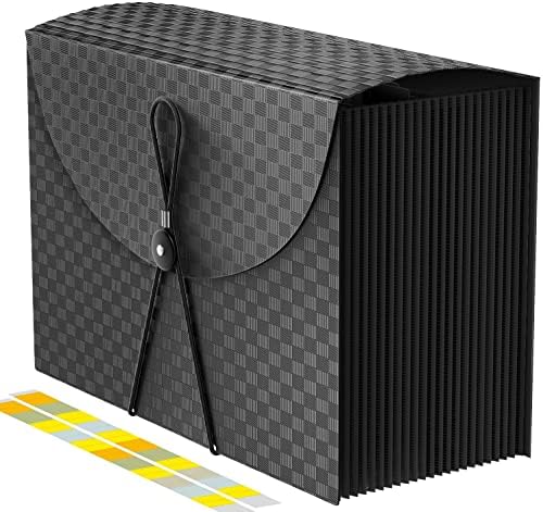 Expanding File Folders Accordian File Organizer with 24 Pockets,Accordion Document Folder Letter Size,Expandable Filing Box,Bill,Receipt and Paper Organizer Storage Boxes,Light-Duty,Best for Portable