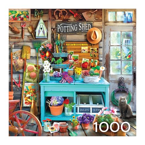 Image of Roseart - Hobby Haven - The Potting Shed - 1000 Piece Jigsaw Puzzle for Adults