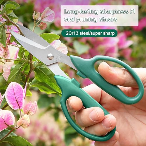 Image of HASTHIP 3Pcs Gardening Scissors Set -Stainless Steel Gardening Shears Compact Hand Pruner Floral Scissors Garden Snips, PP Anti-slip Handle Design, Utility Garden Scissor