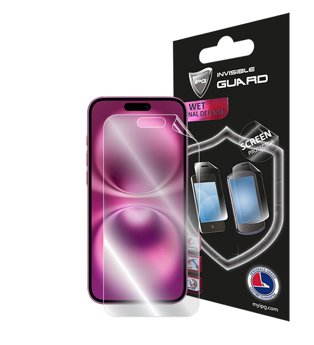 IPG Made for iPhone 16 Plus Hydrogel Screen Protector Invisible Touch Screen Sensitive Ultra HD Clear Film Anti Scratch Skin Guard - Smooth/Self-Healing/Bubble -Free for 16PlusSC