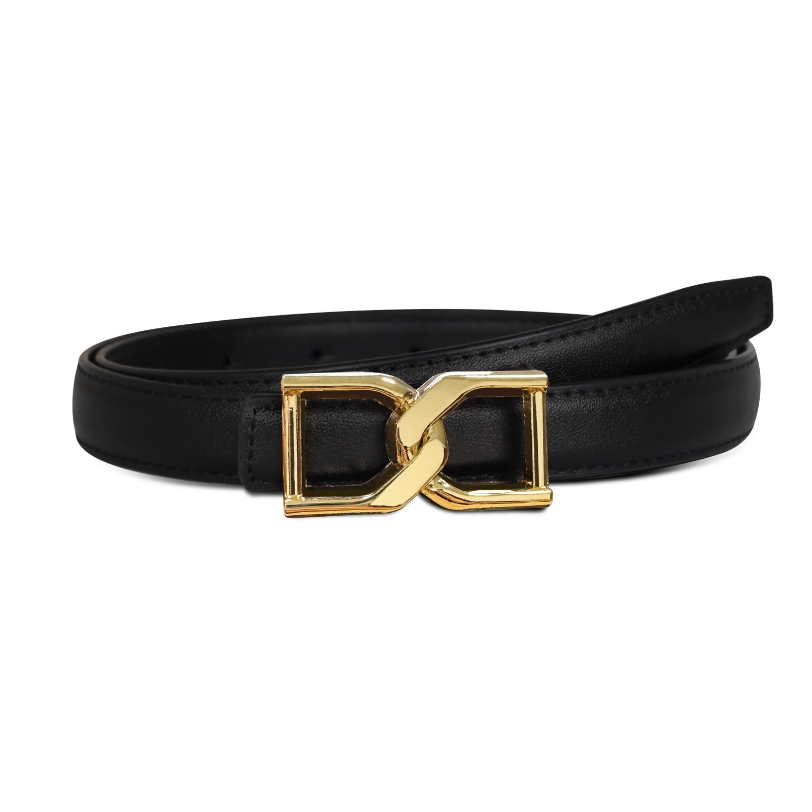 Women's Leather Belt with Buckle - Ideal for Dresses, Jeans, and Coats